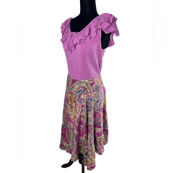 Lauren Ralph Lauren Sleeveless Ruffle Collar Silk Blend Top Light Plum - Picture 3 of 12